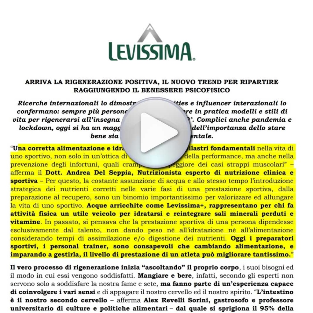 Acqua Levissima Progetto Rigenerazione Positiva