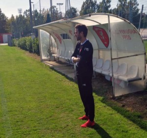 Nutritionist Dr Andrea Del Seppia during the training of Perugia Calcio