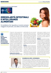 Articolo "Irregolarità intestinali e intolleranze alimentari" di Andrea Del Seppia