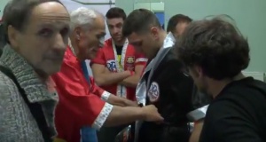 Dott. Andrea Del Seppia nel team tecnico di Orlando Fiordigiglio, all'incontro di boxe con Zakaria Attou