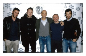 Mister Domenico Di Carlo con lo staff tecnico durante la seconda parte della stagione di Serie A, 2014-2015. All'estrema sinistra, il Dott. Del Seppia.