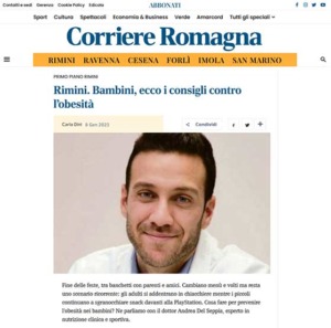 Intervista del "Corriere di Romagna" al Dottor Andrea Del Seppia, nutrizionista esperto in nutrizione clinica e sportiva presso la Clinica Nuova Ricerca di Rimini.