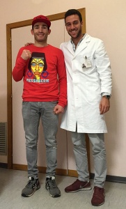Matteo Signani, in visita nell'ambulatorio del suo nutrizionista Andrea Del Seppia