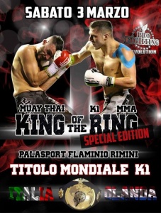 Locandina di Nicola Severi, per il Titolo Mondiale K-1 di Muay Thai Boxe